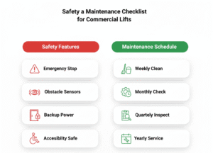 Safety and maintenance commercial lifts